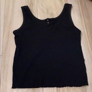 black cute tank top and ruffles at the bottom